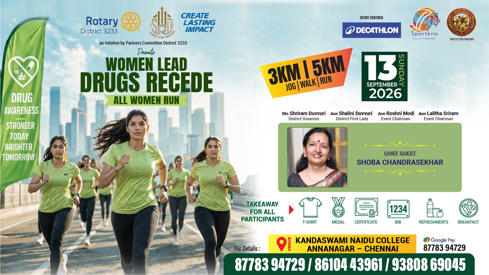 WOMEN LEAD DRUG RECEDE ONLY WOMEN MARATHON — Chennai marathon