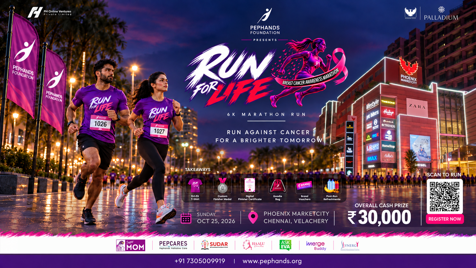 RUN FOR LIFE 2026 BREAST CANCER AWARENESS 6K RUN — Chennai marathon
