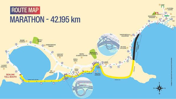 Reliance Mumbai Maraton route map