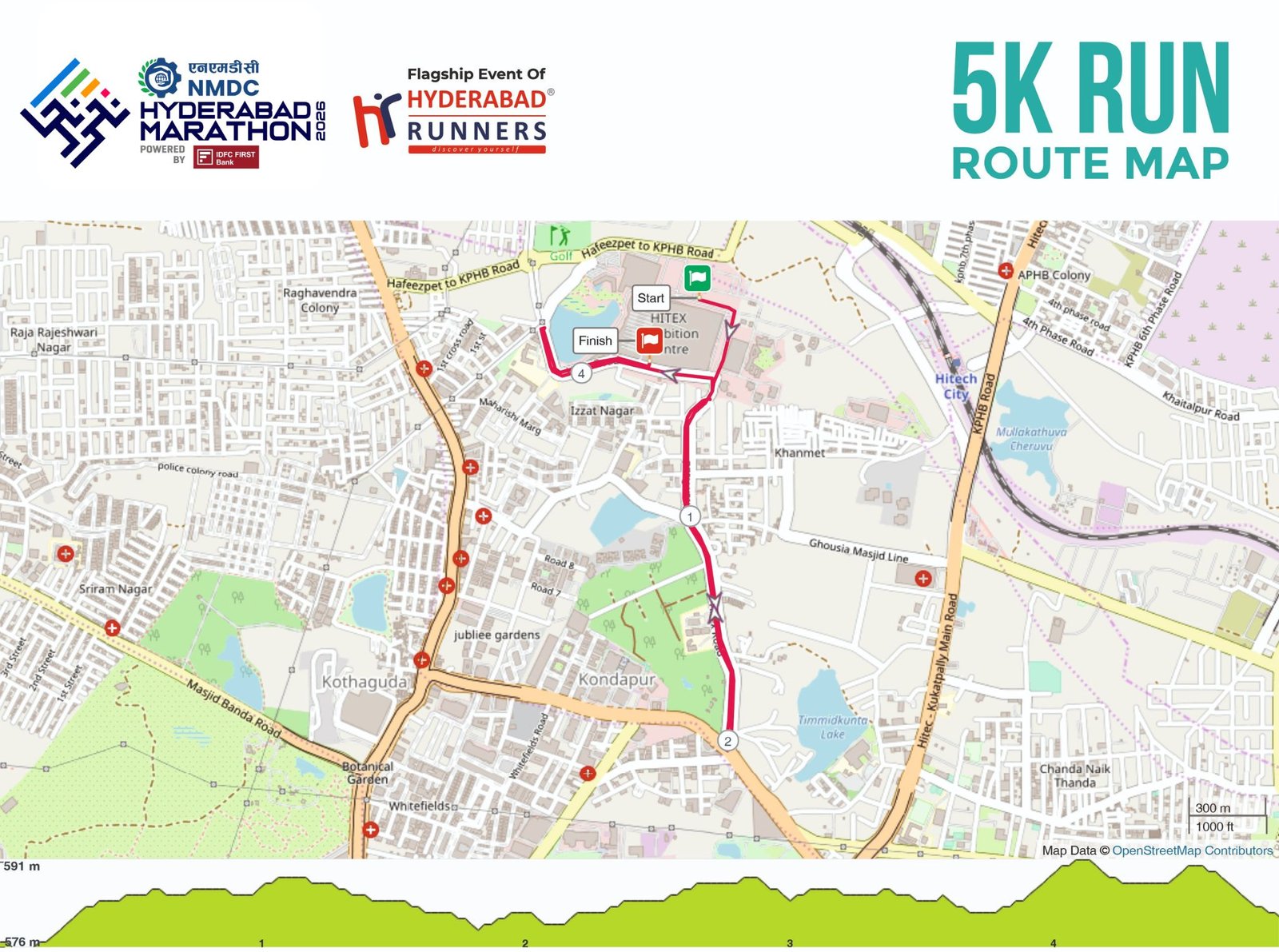 Hyderabad Marathon route map